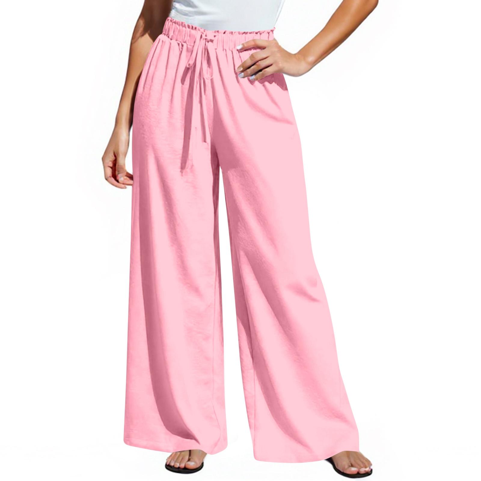 

Женские модные однотонные повседневные джинсы прямого кроя с карманами XL розовый