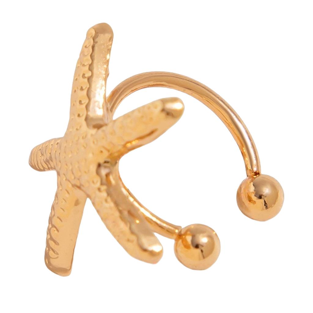 Bold Ocean Star Earrings For Women Trendy Party Jewelry Starfish Ear Clip Lightweight Alloy Design Perfect Gift