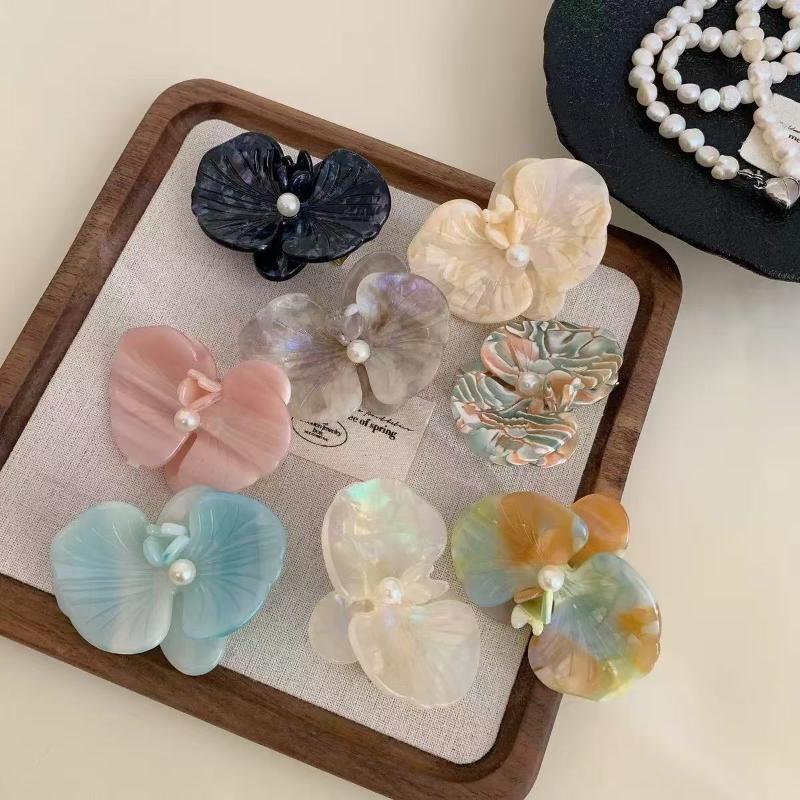 Korean Style Moth Orchid Acetate Hair Clips Sweet Flower Series Hairpin Ins Side Clip For Women Girls Hair Accessories
