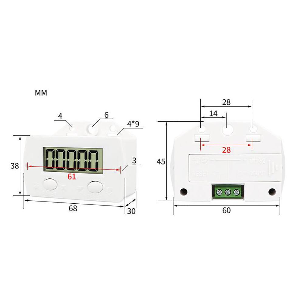 5 Digit Digital Punch Electronic Counter Magnetic Inductive Proximity Switch LCD