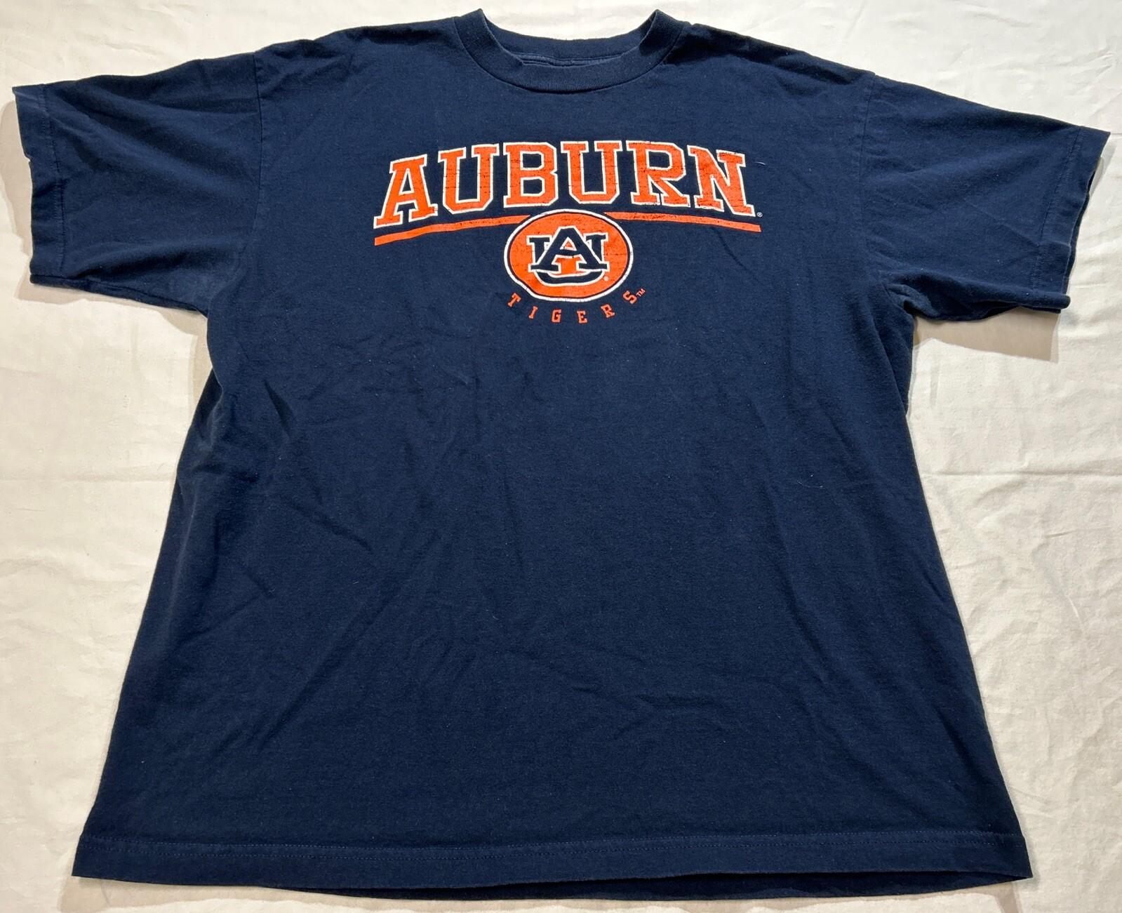 Auburn University AU Tigers T-Shirt Size L Champs Sports Navy Blue & Orange M