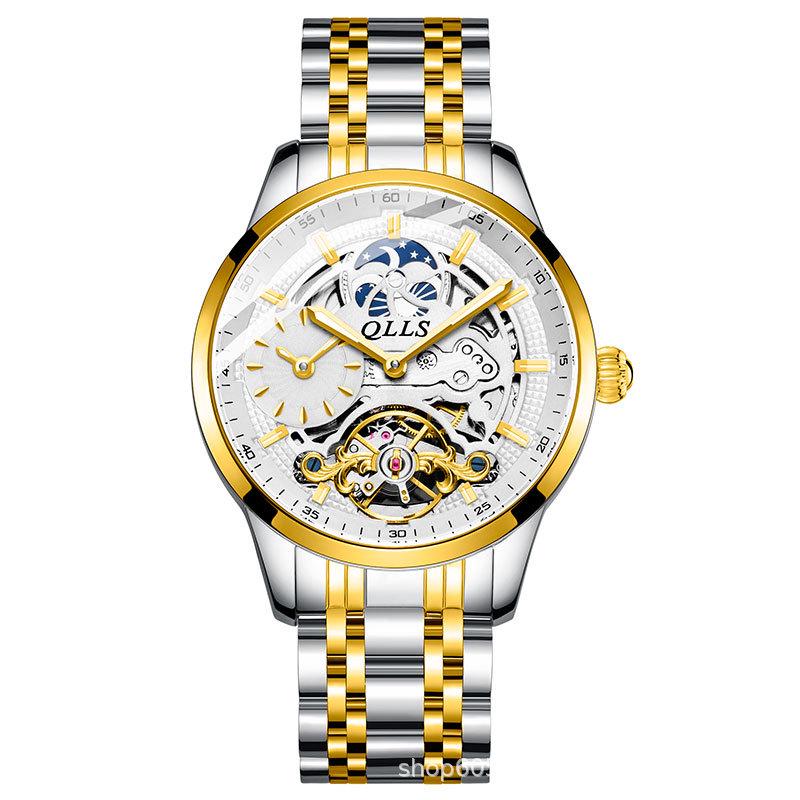 Qlls Men's Automatic Mechanical Watch - Multi-Function, Waterproof, Hot-Selling Timepiece.