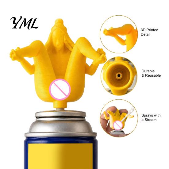 Reusable Spray Head 1/2Pcs Human Body Can Nozzle, 3D Printed Men Decorative PLA Nozzle Tip for Bottle, Squirter Attachment