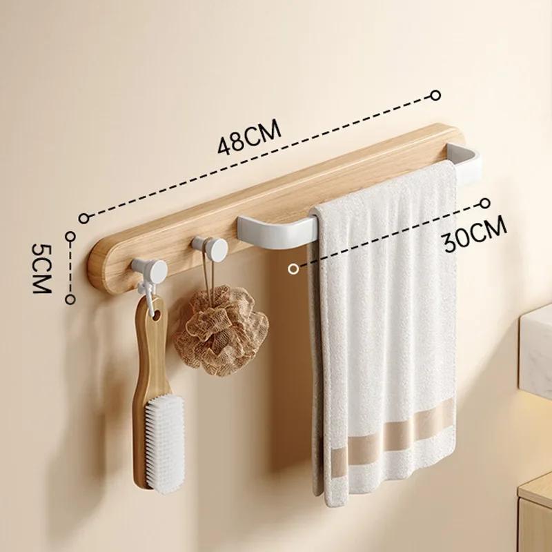 

Nordic towel rack with hooks for bathroom towels space aluminum hooks for solid wood towels kitchen and bathroom accessories