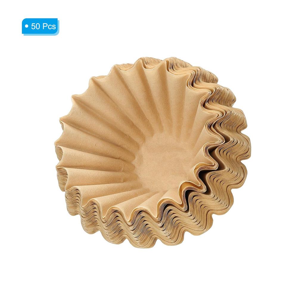 Uxcell 2-4 Cup Basket Coffee Filters, 50185mm Paper Filters for Drip Coffee Makers, Cafes, and Home Use, Pack of 50