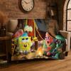 Cartoon S-SpongeBob Patrick Star Flannel Blanket Soft Warm Throw Blanket for Bedroom Living Room Bed Travel Camping Picnic Kid