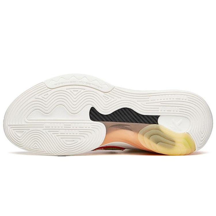 New Anta Thompson KT6 Series 'Noodle Soup' Cushioning Anti-Slip And Wear-Resistant High-Top Basketball Shoes White Red 912131101S-1