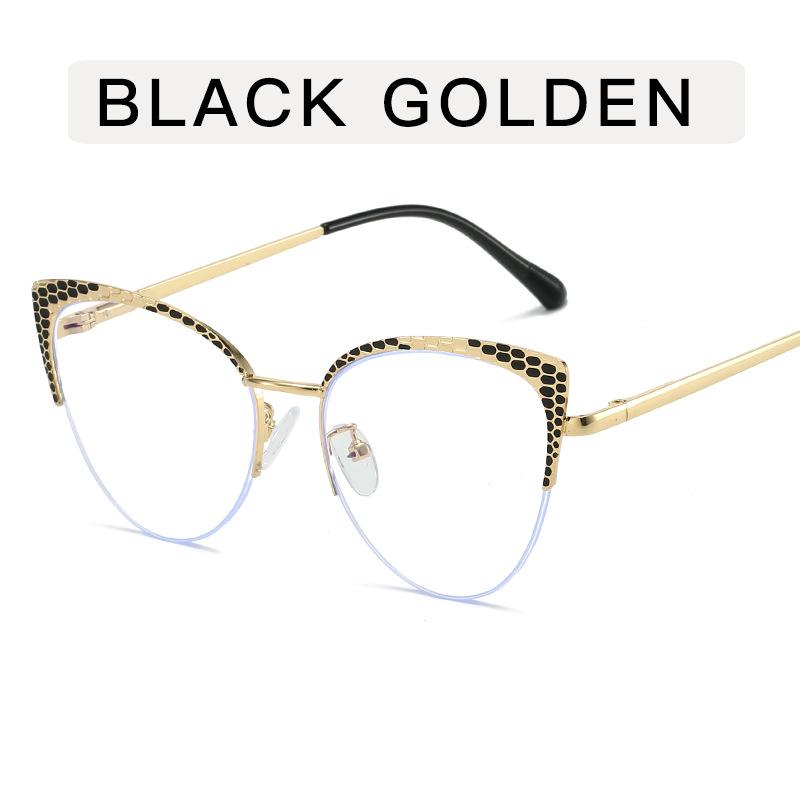 

Очки с полуободковой оправой «Кошачий глаз», женские, новые, с металлическим каркасом с рисунком змеиной кожи, компьютерные очки с защитой от синего света