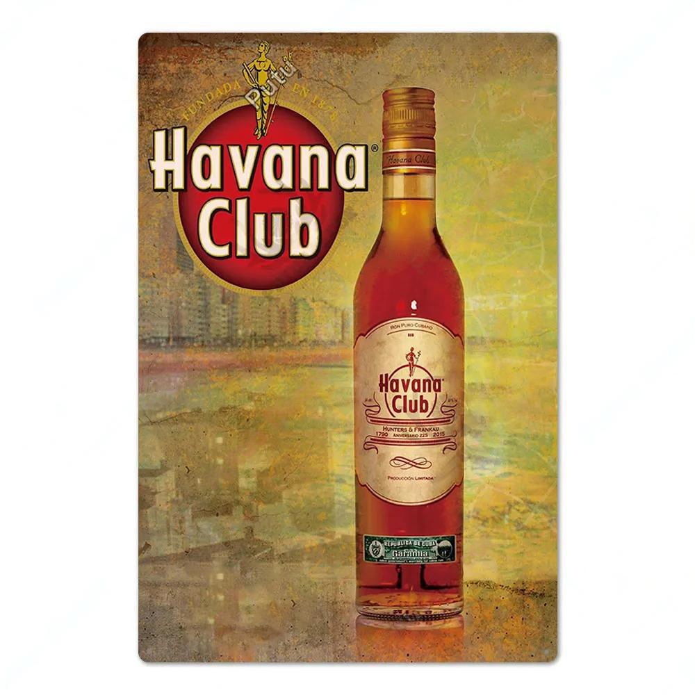 Havana Rum Vintage Tin Signs Metal Posters Decor Retro Plaque Stickers for Pub Club Man