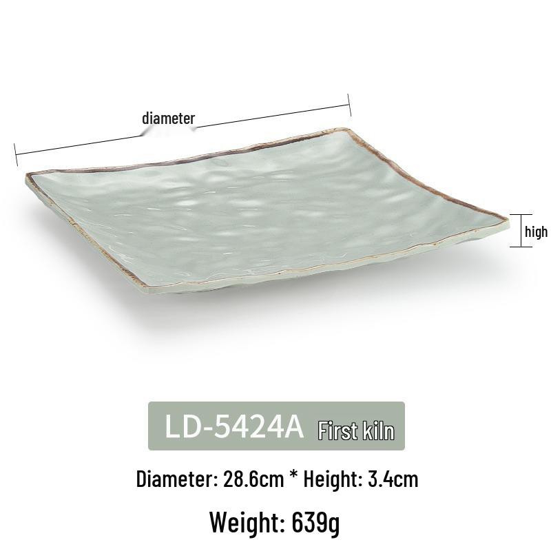 Melamine Imitation Porcelain Square Plate for Cold Dishes, Stir-fry, or Rice - Ideal for Hotels and Restaurants.