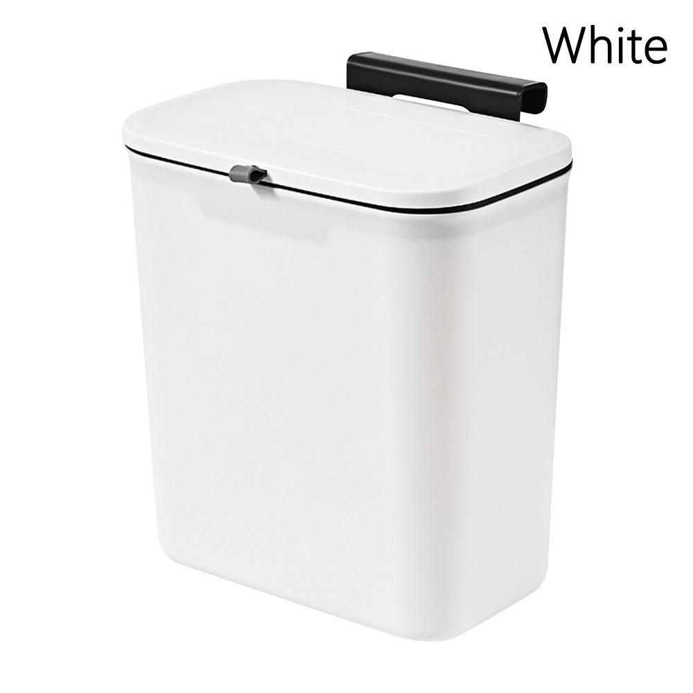 1Pcs With Lid Garbage Basket 10L Trash Bin Durable Hanging Trash Can  Kitchen Bathroom