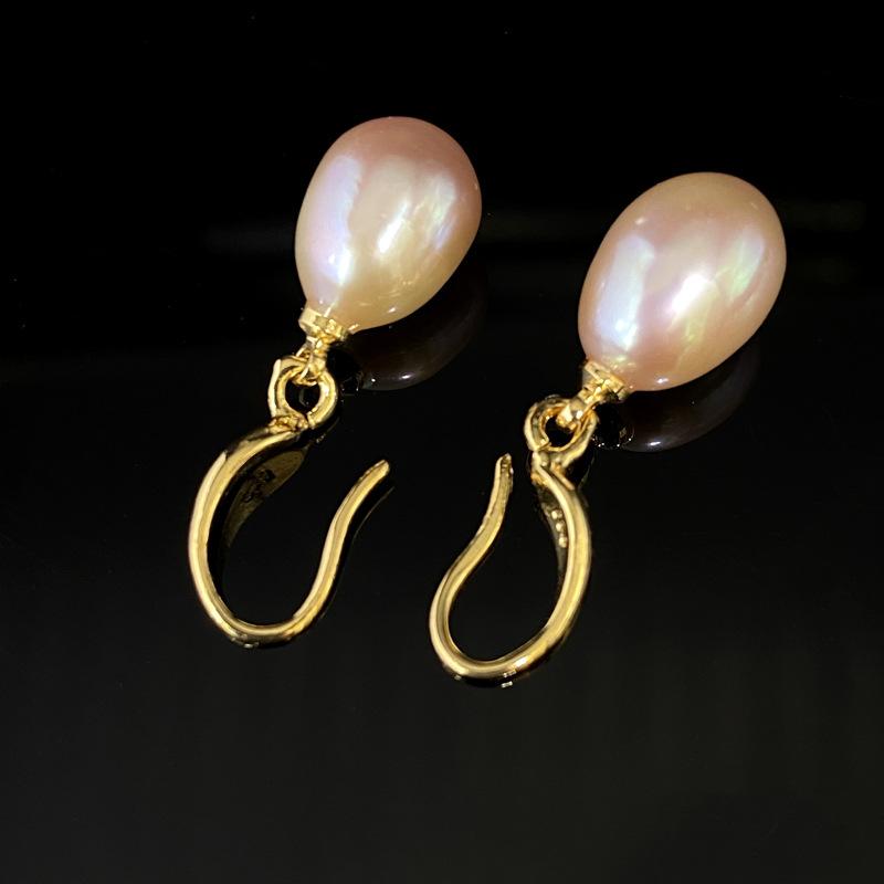 Freshwater Pink Little Red Pearl Copper Plated 18K Earrings Earrings Earrings Earhooks Minimalist and Elegant Design Style