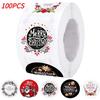 Merry Christmas Stickers Self-adhesive Christmas Tree Santa Claus Seal Labels Holiday Stickers For Gift Sealing Christmas Decor