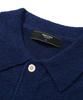 TRILLION Washable Boucle Collar Short Sleeve Knit (Current Navy)