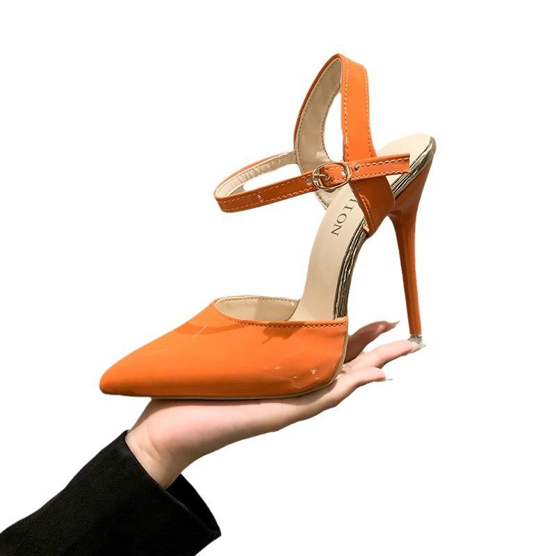 Summer Super High Stiletto Heels Ankle Strap Sandals Women Hollow Pointed Toe Party Heels Shoes