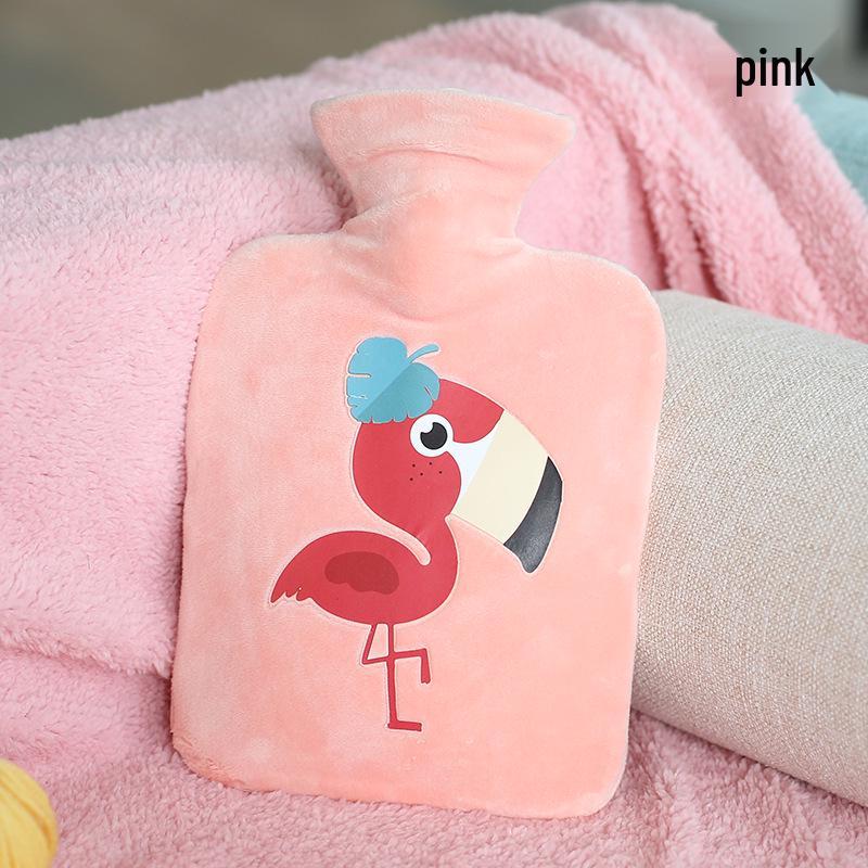 Bolsa de Água Quente Pelúcia Pelo de Coelho Estilo Coreano Extra Grande - Aquecedor de Mãos Compressão Quente PVC.