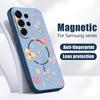 Custodia Magnetica Per Magsafe Per Samsung Galaxy S26 Ultra S25 Edge S24 Plus S23 FE S22 A17 A54 A55 A56 A57 5G Copertura Floreale Cartone Animato Margherite Fiore di Pesco