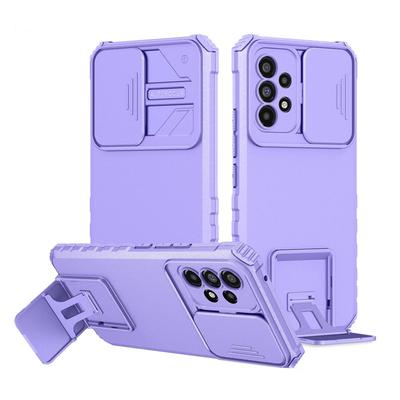 KEYSION Stoßfeste Hülle für Samsung A53 A33 A73 5G A23 Push Pull Kameraschutz Live Stand Handyhülle für Galaxy A52 A72 A32