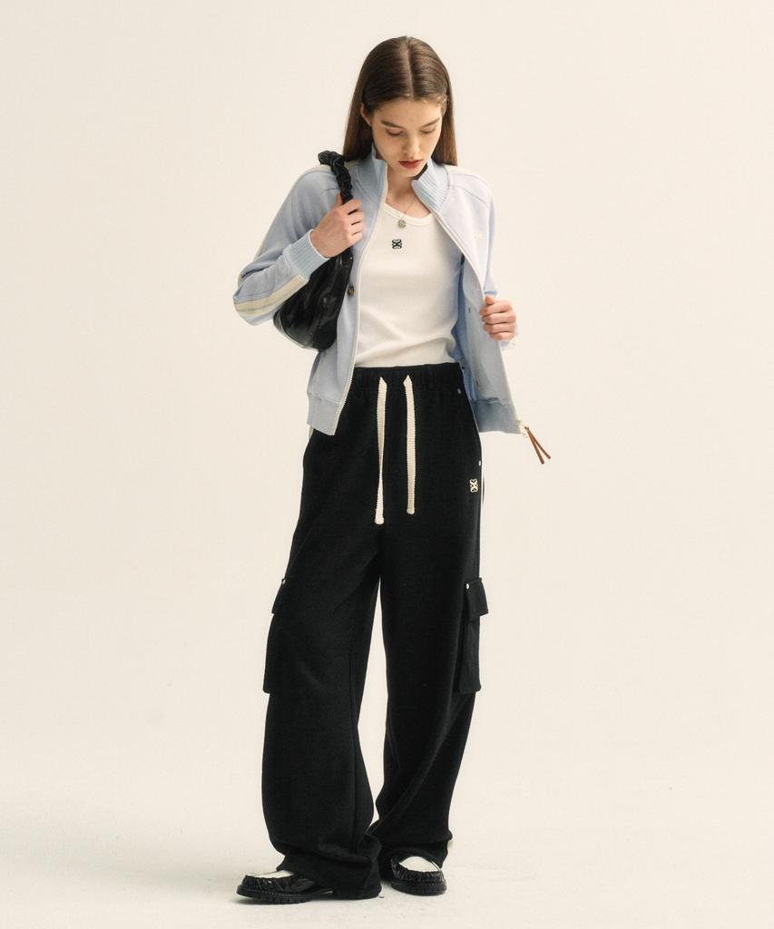 Seteo Roton Cargo Track Pants Caviar Black