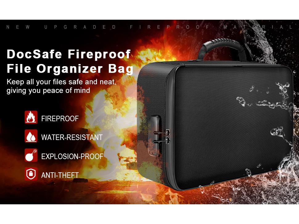 Fireproof Multi-Layer Document and Passport Organizer Bag