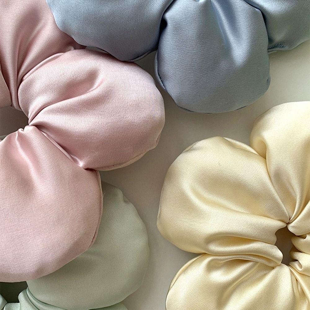 Flower Shape Large Satin Hair Scrunchies Sponge Exaggerated Hair Ring Flower Scrunchies  daily