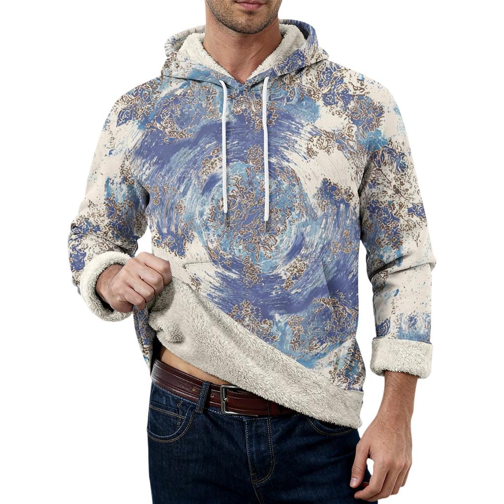Men's Casual Long-Sleeve Fleece Hoodie With Pockets