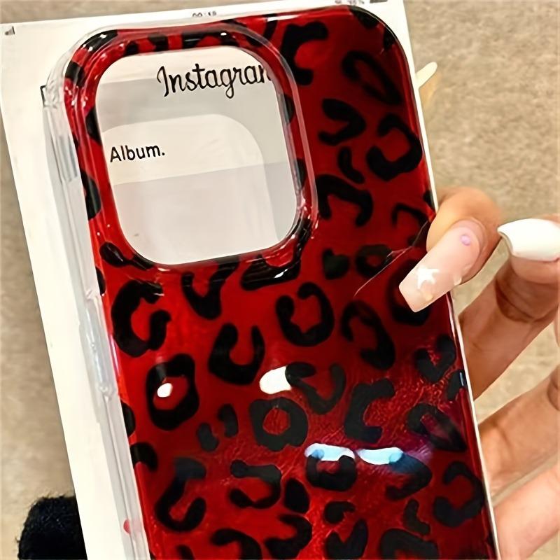 For iPhone 17 16 15 14 13 12 11 Pro Max Case Vortex Print IND Vintage Wine Red Leopard Print Cover For iPhone XS XR 7 8 Plus 16e