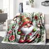 1Pc Christmas Gnome Trio Blanket Soft Throw Blanket For Home Bedroom Bed Sofa Travel Office Solid Christmas Blanket