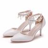 High Heel Sandal 2023 Summer Sexy Pointed Toe Thin Heels Women's Shoes High Quality Crystal Tassel Fashion Ladies Sandals