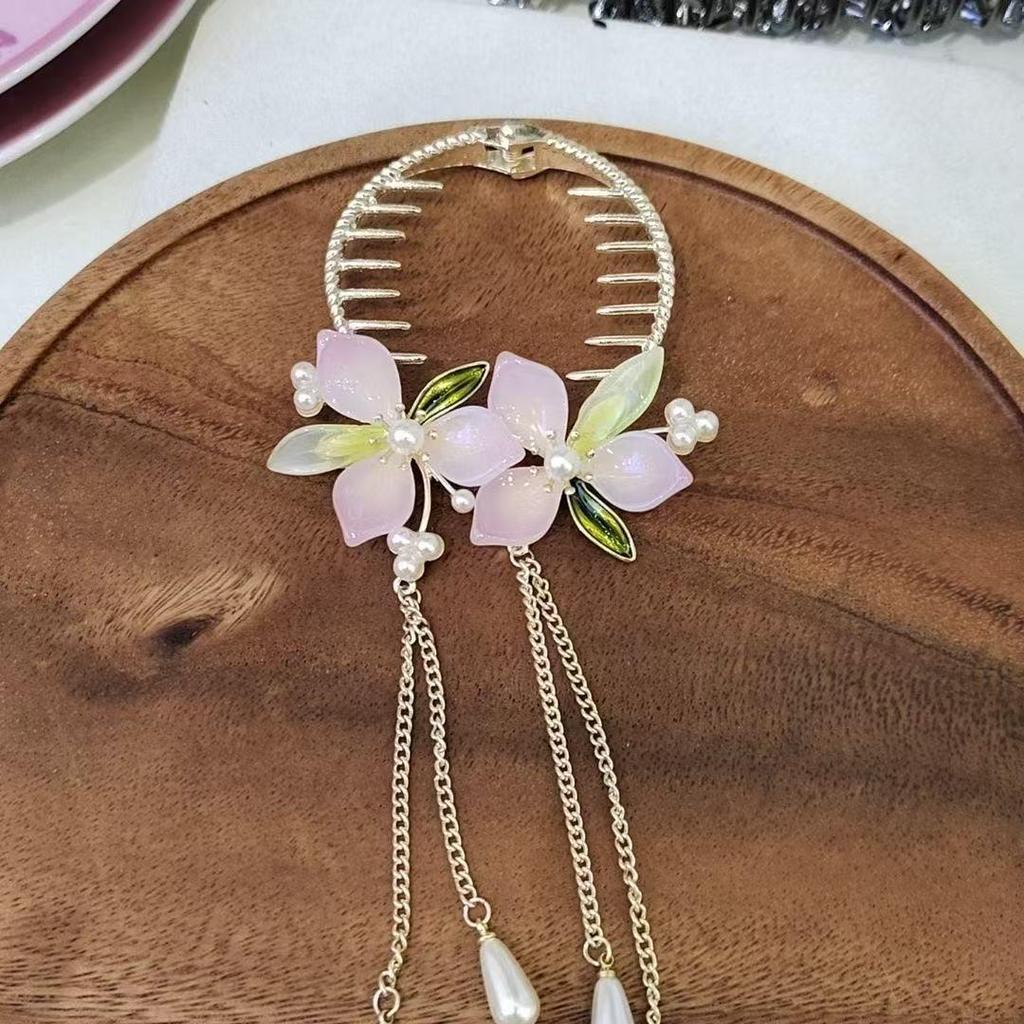 Modern Antique Lily of the Valley Tassel Hairpin - Elegant Updo Clip