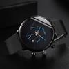 Tolles Angebot, Herren-Business-Armbanduhr aus schwarzem Edelstahlgewebe, luxuriöse Sportuhr mit Datums-Armbanduhr, männliche Quarzuhr