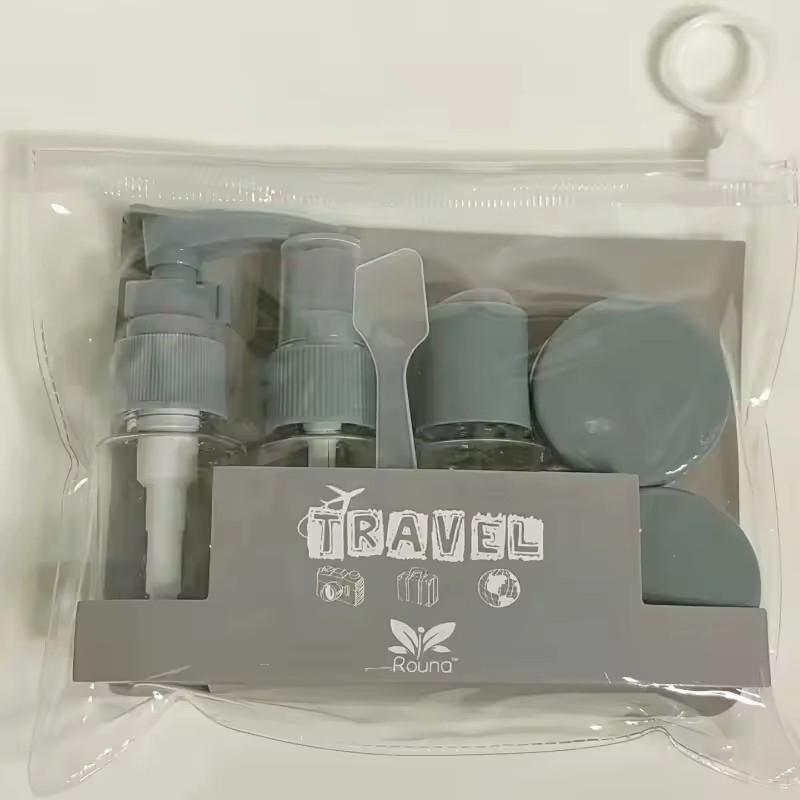 7pcs/set Travel Bottles Spray Bottle Lotion Empty Shampoo Bottle Mini Face Cream Pot Transparent Container Travel Essentials