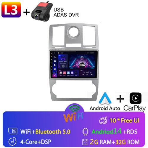 Car Radio Android 13 Carplay For CHRYSLER 300C 2004 - 2011 GPS Navigation Android Auto Stereo BT Wifi Video Bluetooth