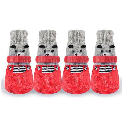 4 Pares Meias para Animais de Estimação Antiderrapantes Impermeáveis Protetor de Patas Meias Esportivas para Exterior Sapatos Botas Cães Protetor