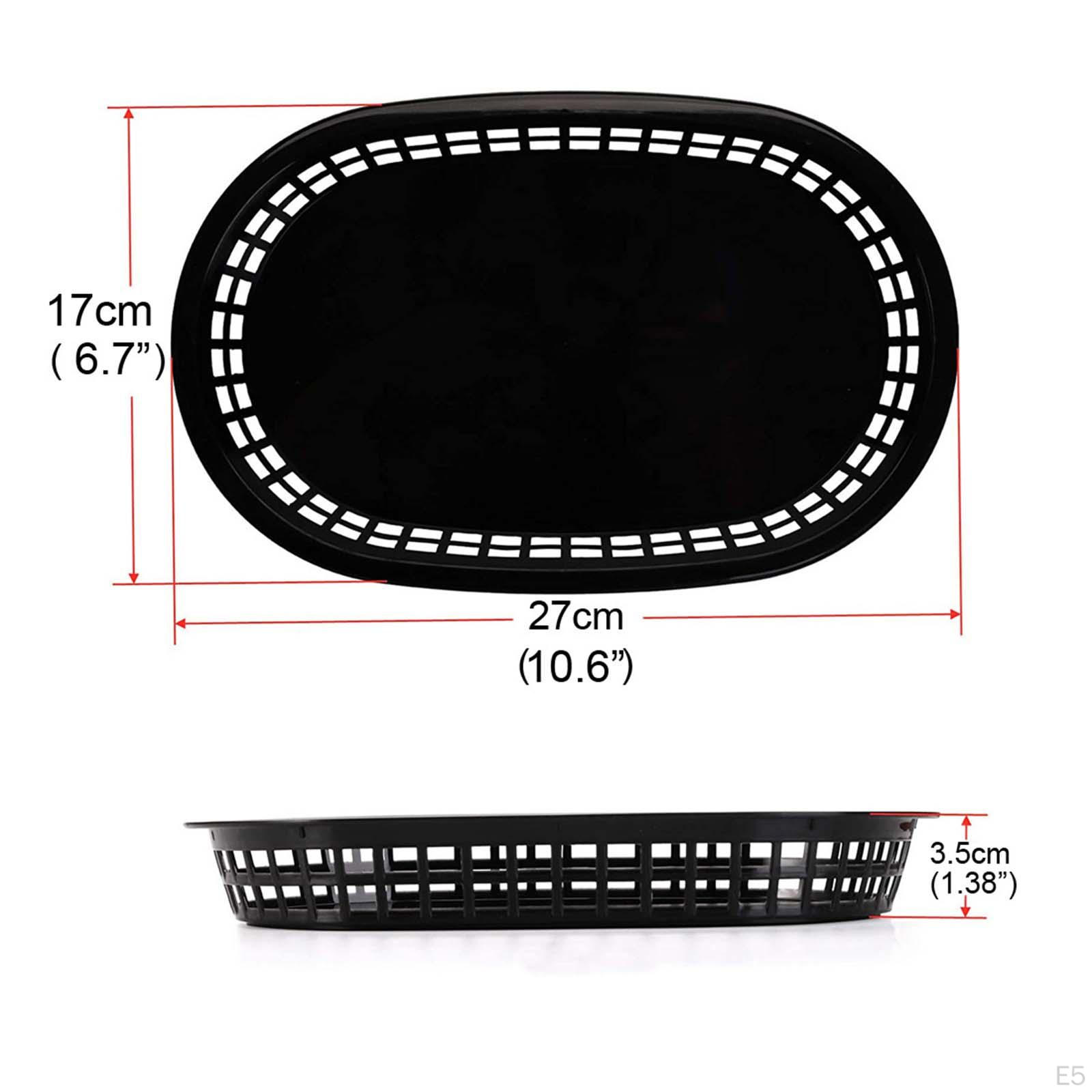12 шт. Корзины быстрого питания для ресторана Большие ретро-тарелки для деликатесов чёрный — фото 6