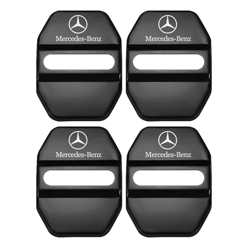 4 pezzi Stile Auto Copri Serratura Porta Auto Custodia adesiva per Mercedes Benz Nuova Classe B/C/E Classe A C200L GLC GLK CLA GLA Accessori