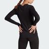 Adidas Solid Color Outdoor Skiing Long Sleeve Base Layer Women Tops Black HZ8545