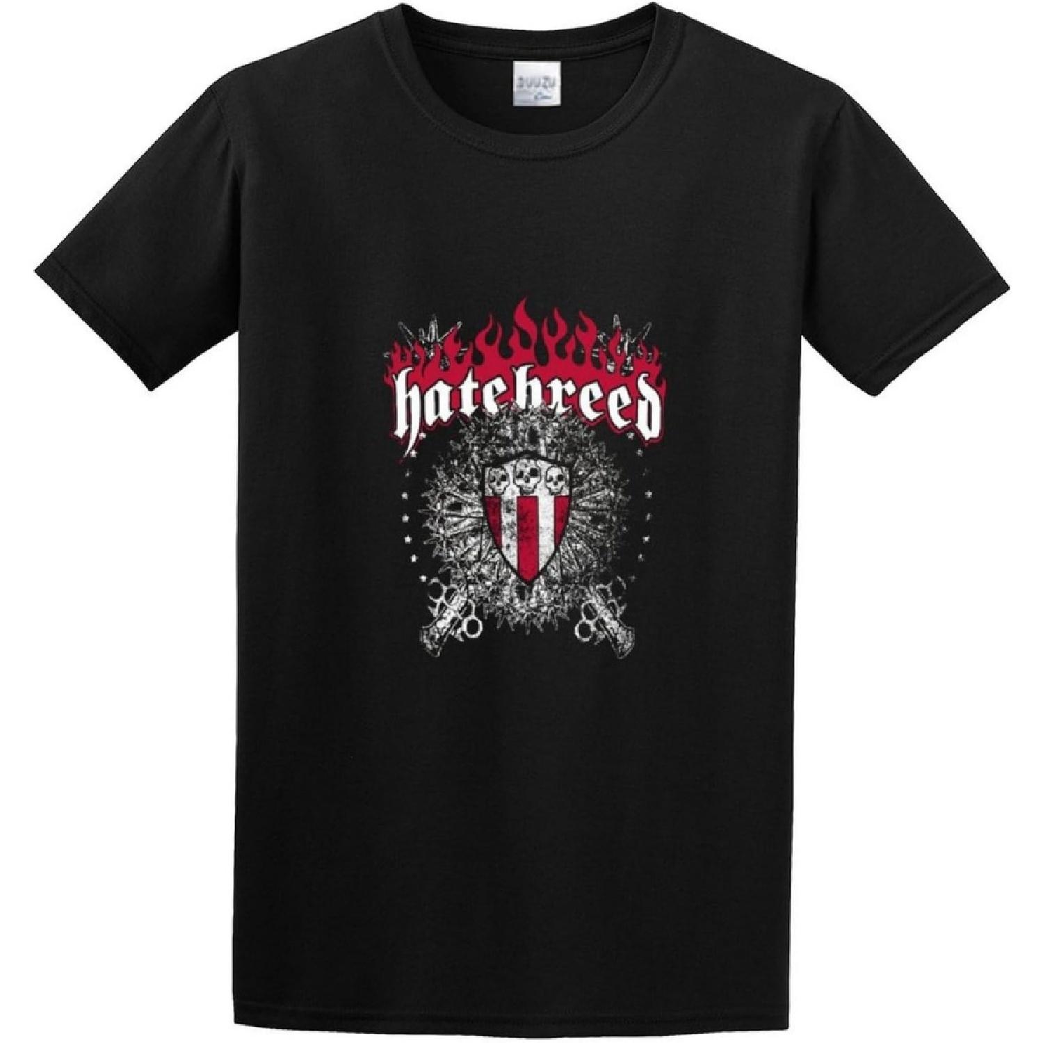 NUO FEI Модный Дизайн Череп и Булавы Hatebreed Металкор Группа Рок Принт Футболка Черная XXXXXL разноцветный