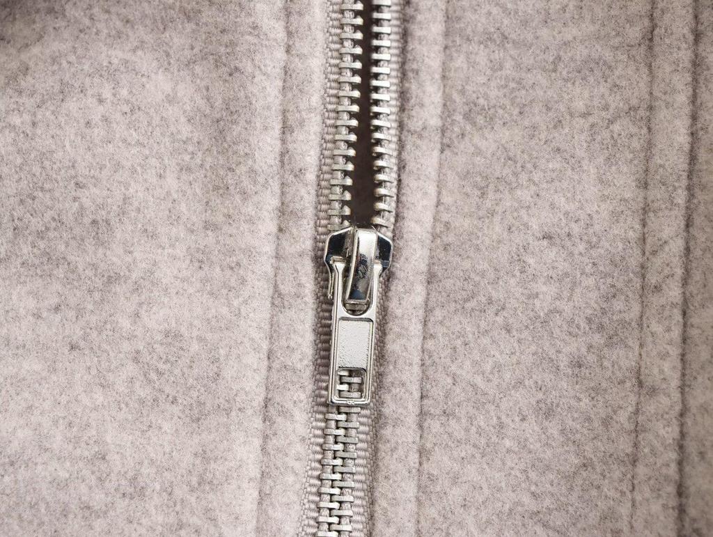 Spring 2024 Women's Minimalist Oatmeal Motorcycle Jacket