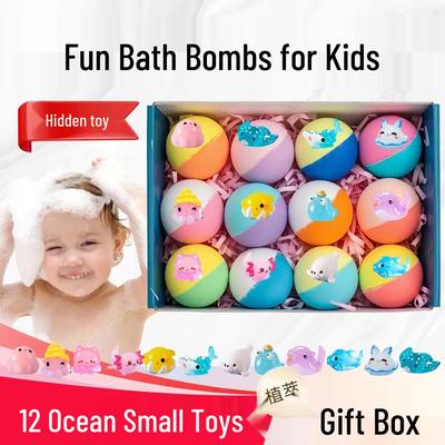 Bombe de Bain Fun pour Bébé 12 Pièces avec Figurines Océaniques Cachées et Huiles Essentielles