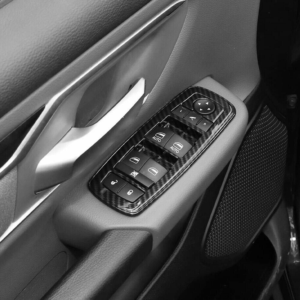 Carbon Fiber Look Window Lift Switch Panel Cover For Dodge Charger Durango 2011+