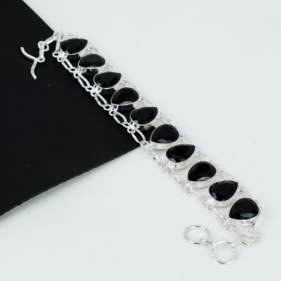 Black Spinel Bracelet Black Spinel Gemstone Handmade 925 Sterling Silver Bracelet Black Spinel Bracelet For Gift Black Bracelet For Her