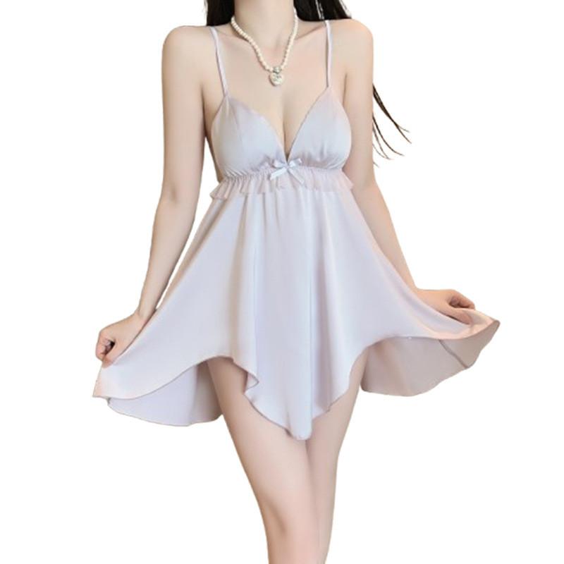 Satin Sleep Dress For Women With Chest Padding And Vneck For Casual Home Wear