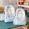 Schoolbagins Korean polka dot schoolbag female junior high school college student lightweight backpack lace decorative versatile campus backpack