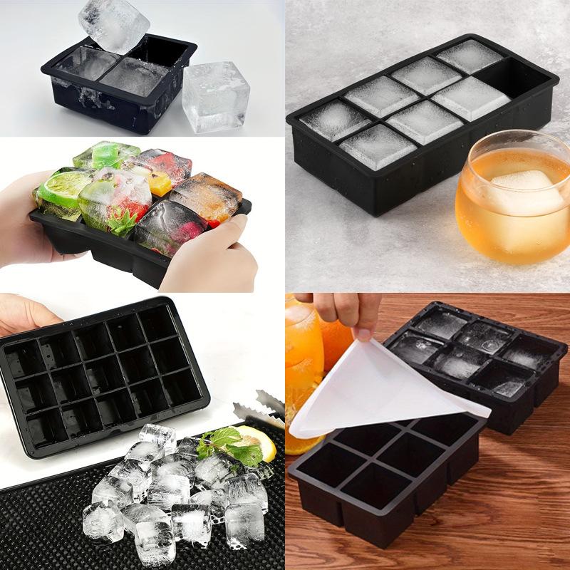 Silicone Ice Cube Tray Large Capacity Ice Maker Household Ice Ball Mold Easy Release Press Ice Box
