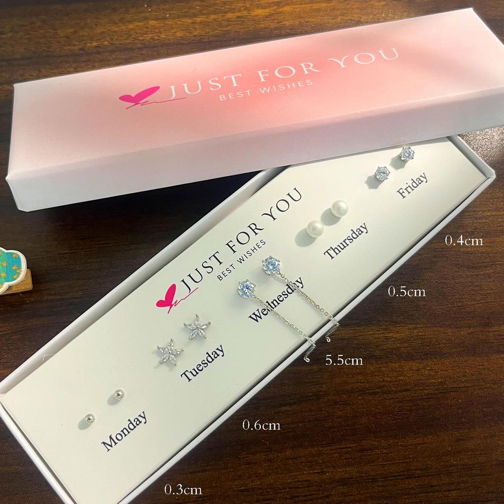 Weekly Gift Box: Star, Moon, Butterfly & Flower Bow Stud Earrings for Girls