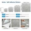 10Pcs  Grey Tile Stickers Fan-Shaped Sunflower Patchwork Wall Decals Waterproof Anti-Slip Backsplash Wallpaper for Living Room Kitchen Bathroom