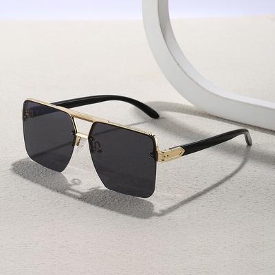 Lunettes de soleil carrées pour hommes, Lunettes de soleil nouvelle tendance, Lunettes de soleil mode personnalisées et polyvalentes 1203