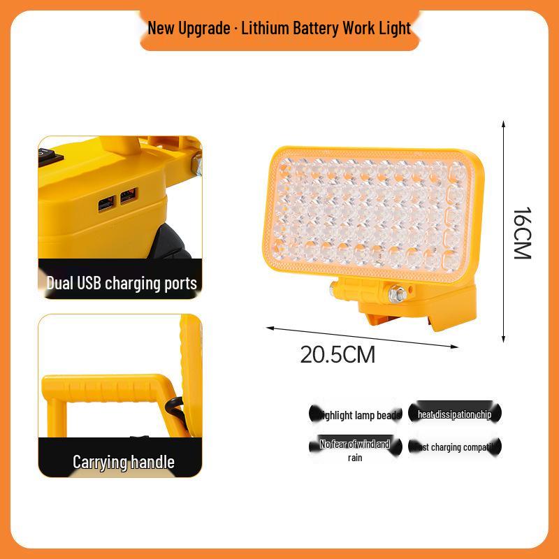 Portable Emergency Lithium Battery Floodlight for Camping, Construction, and Car Repairs