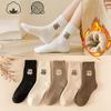 Socks Kawai Bear Women Autumn Winter Thickened Warm Loop Japanese Women's Floor Mid-tube Cotton Causal Sock Lovely Girls Style